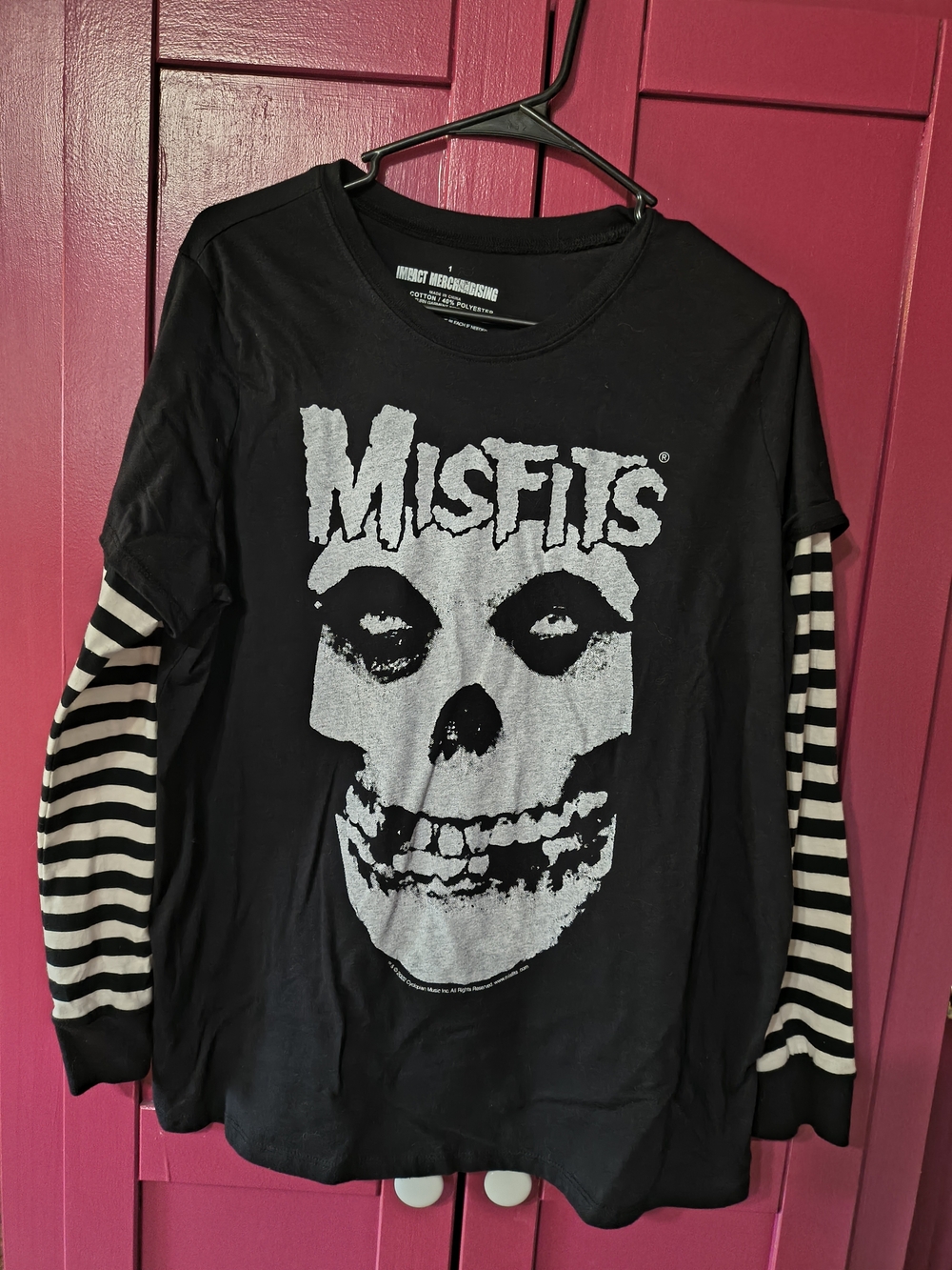 Misfits ' Black Graphic Long-Sleeve Layered Tee size x large skeleton